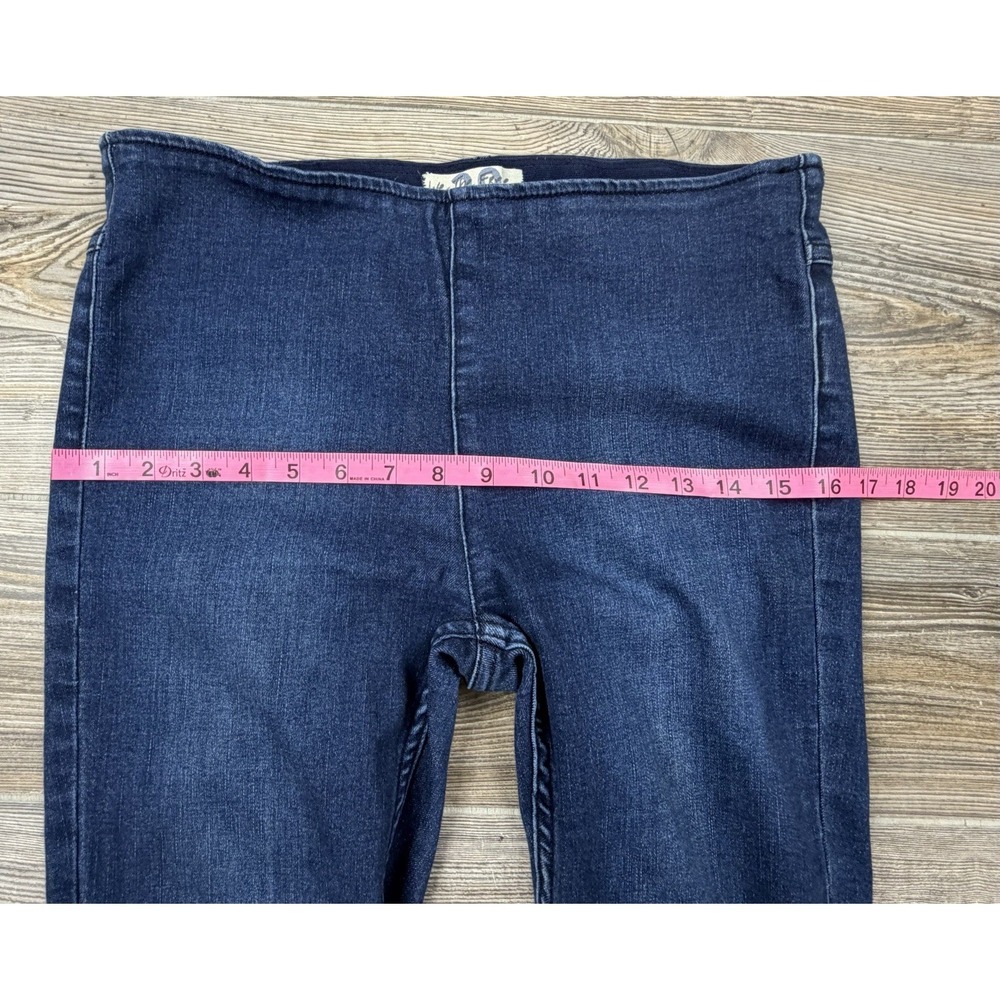 We The Free People Penny Pull-On Flare Jeans Dark Wash Blue 29 Stretch Boho - Picture 14 of 16